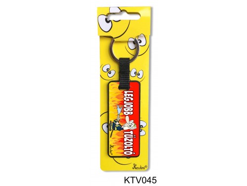 (KTV045) Vicces kulcstartó 7,5 cm - A legjobb tűzoltó - Ajándék Tűzoltóknak